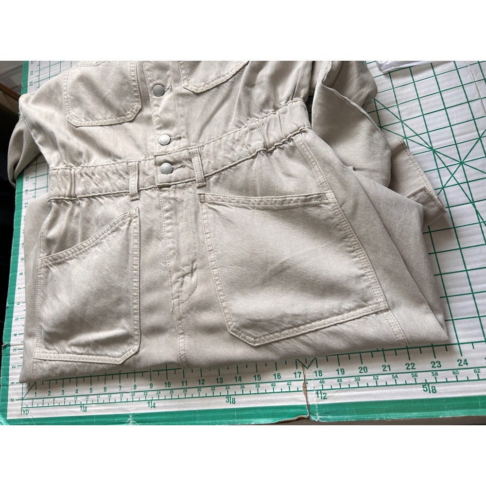 Universal Thread 10 Utility Jumpsuit Tan Boiler Suit Cotton Lyocell Workwear - Picture 7 of 15